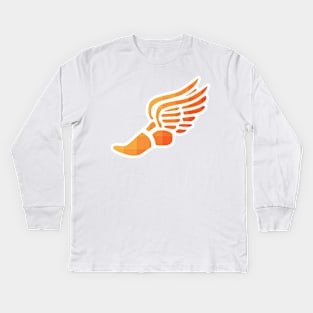 Orange Ombre Track Shoe Kids Long Sleeve T-Shirt